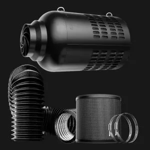 Turbowuchs Intelligent 2-in-1 Aktivkohlefilter Inline-Lüftersystem (Größe M) Steuerung per Smart Controller App